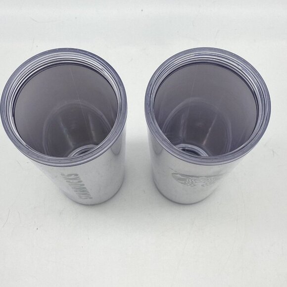 Starbucks Coffee Travel Tumbler Mug 16oz Flip‎ Top Lot of 2 Mermaid Spellout - Picture 6 of 14